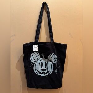 American Eagle Disney Mickey Mouse Halloween pumpkin graphic black tote bag NWT